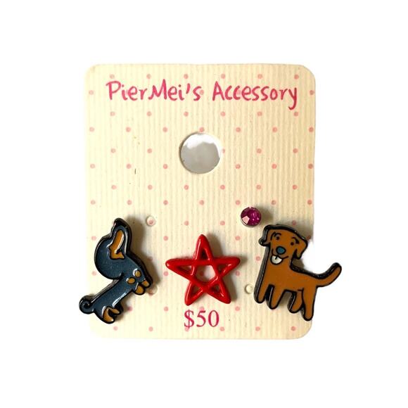 Dachshund & Labrador/Golden Retriever Stud Earring Set - Picture 1 of 3